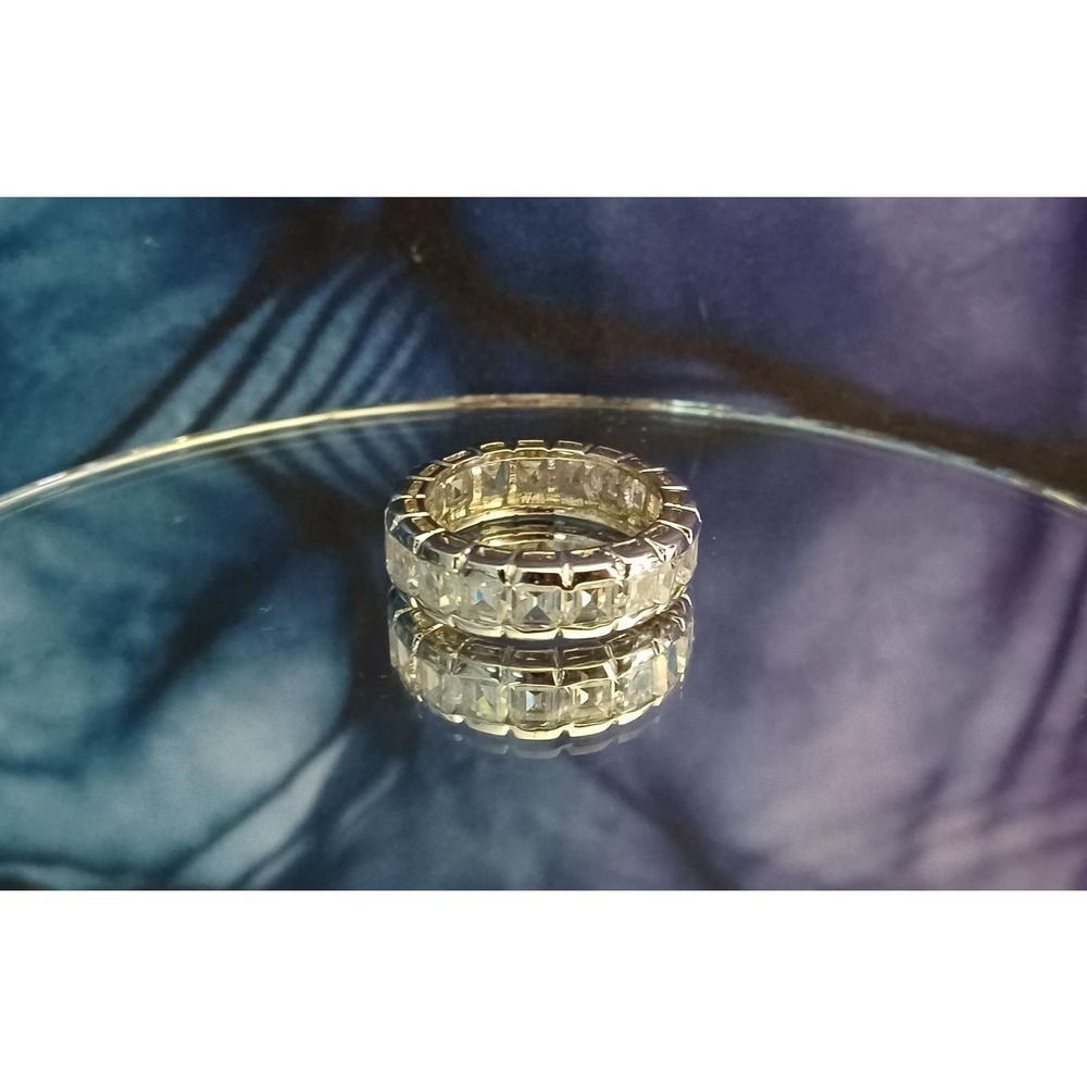Swarovski Elements - Size 7.75 - Silver tone ring as pictured